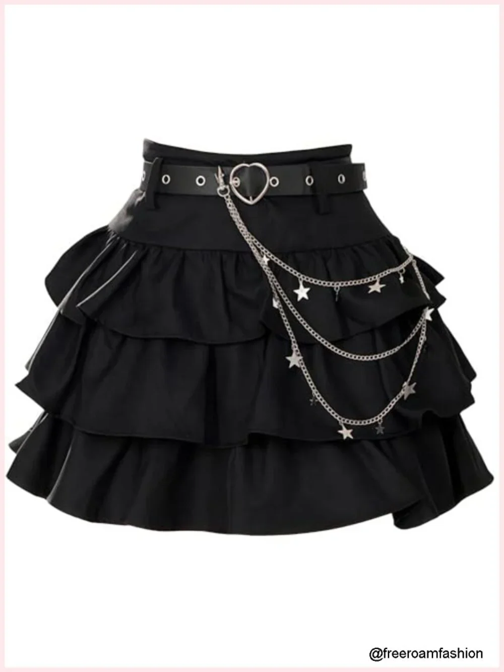 Gothic Lolita Mini Skirt Y2K Ruffled High Waist A-Line for Teens